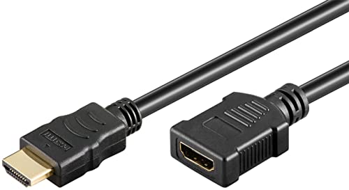 goobay 61307 HDMI High Speed Verlängerungskabel mit Ethernet (4K@60Hz) / HDMI Stecker auf Buchse Kabel/UHD HDMI Extender für PS5/Xbox/Laptop/Monitor usw. / 1 Meter von goobay