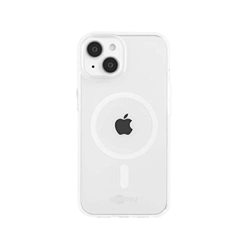 goobay 61347 iPhone Schutzhülle mit MagSafe Ladevorrichtung/kompatibel mit Apple iPhone 14 Plus/Kameraschutz & Displayschutz/Stoßfest/Durchsichtige iPhone Hülle mit Magnetring von goobay
