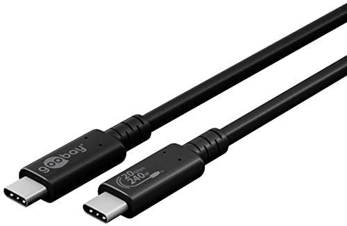 goobay 61718 USB4 Kabel Gen 2x2 / USB C auf USB C Schnellladekabel 240W 48V 5A / 20 Gbits Datenübertragungsrate/Zertifiziertes USBC 4.0 Kabel / 2m von goobay