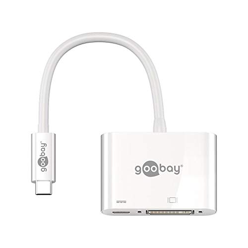goobay 62108 USB-C auf DVI Adapter mit 60 W Power Delivery für Full HD Auflösungen (1080p @ 60Hz) / Kompatibel mit Apple iPad Pro, Huawei Mate & P20, HTC U12, Samsung Galaxy von goobay