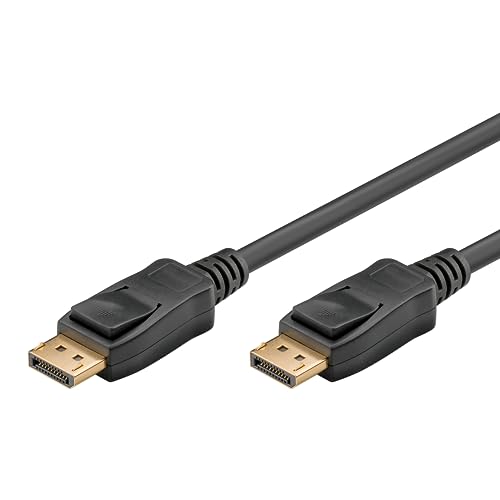 goobay 64849 DisplayPort Verbindungskabel 2.1 / Signalübertragung mit bis zu 8K @ 60 Hz/VESA Zertifizierung/DisplayPort Stecker auf Displayport Stecker/Übertragungsrate 40 Gbit/s / 1m von goobay