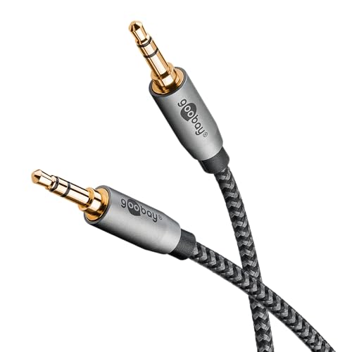 goobay 65272 Audio 3,5 mm Stereo AUX Kabel 0,5m / Klinkenkabel für Kopfhörer, Autoradio, PC, Tablet, Lautsprecher Boxenkabel/vergoldeter Anschluss von goobay