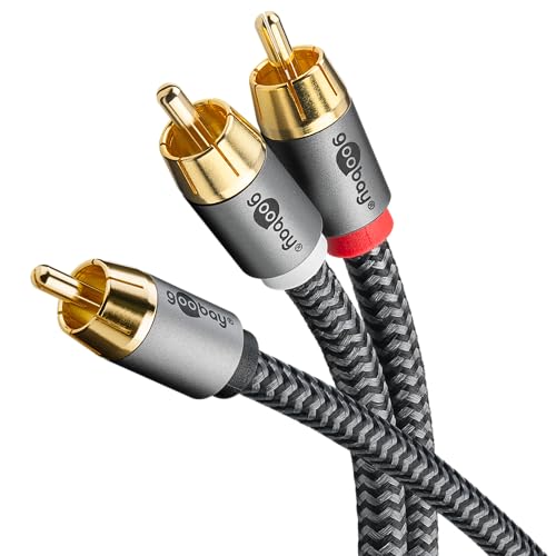 goobay 65303 Cinch Y-Kabel 10m / Mono zu Stereo digitales Koaxialkabel/Vergoldete Anschlüsse/Audio Kabel Cinch Stecker zu 2x Cinch Stecker von goobay