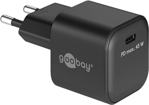 goobay 65331 USB-C PD Schnellladegerät (45W) / Handy Ladegerät/Netzteil für Ladekabel vom iPhone und andere Handys/Quick Charger Adapter/Netzstecker USB-C/Ladeadapter/schwarz von goobay