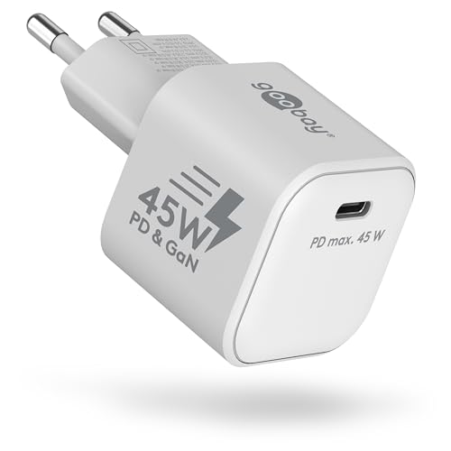 goobay 65332 USB-C PD Schnellladegerät (45W) / Handy Ladegerät/Netzteil für Ladekabel vom iPhone und andere Handys/Quick Charger Adapter/Netzstecker USB-C/Ladeadapter/weiß von goobay