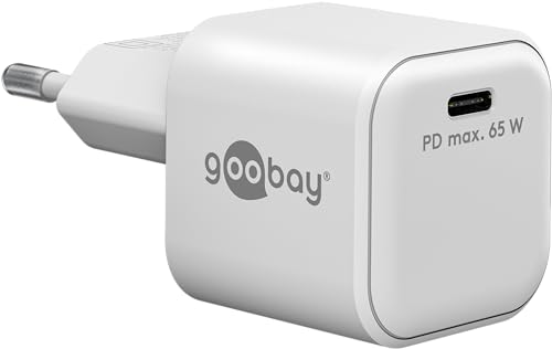 goobay 65370 USB C PD Schnellladegerät (65W) / Quick Charger/USB C Ladegerät für Samsung, iPhone, iPad und MacBook/Ladestecker/Ladeadapter für Steckdose/Netzteil für Ladekabel/weiß von goobay