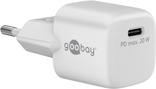 goobay 65404 USB-C PD (Power Delivery) Nano Schnellladegerät 20W, Ladegerät/Netzteil/Charger für USB Typ C Geräte/iPhone/iPad/Samsung Galaxy Series/Google Pixel, Weiß von goobay