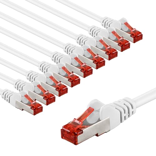 goobay 65987 CAT6 Netzwerkkabel im 10er Set/Patchkabel geschirmt S/FTP/CU Ethernet Kabel, PiMF, LSZH/Cat 6 Kabel mit 10Gbits / Weiß / 10x 2m goobay 65987 CAT6 Netzwerkkabel im 10er Set/Patchkabel geschirmt S/FTP/CU Ethernet Kabel, PiMF, LSZH/Cat 6 Kabel mit 10Gbits / Weiß / 10x 2m von goobay