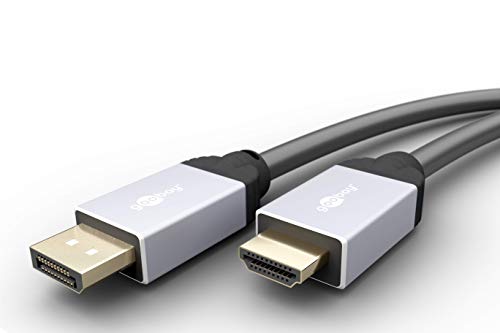 goobay 71962 DisplayPort/HDMI Verbindungskabel Mit DisplayPort Stecker auf HDMI-Stecker, 3m Länge, Schwarz von goobay