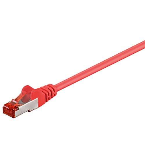 goobay 95477 CAT 6 Verbindungskabel, S/FTP (PiMF), Rot, 1 m Länge von goobay