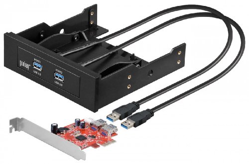 goobay Frontteil 3,5 Zoll 2 Port USB 3.0 mit PCI Card Controller von goobay