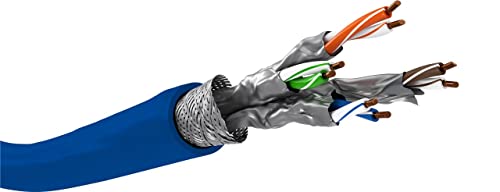 goobay LAN Kabel CAT 7 Kabel 50m - S/FTP, PiMF, Blau, AWG 22/1, Halogenfrei, Doppelt Geschirmt, Kupferleiter, PoE/PoE+ Geeignet, Für SOHO-Anwendungen, CPR Dca Klassifiziert - 75715 goobay LAN Kabel CAT 7 Kabel 50m - S/FTP, PiMF, Blau, AWG 22/1, Halogenfrei, Doppelt Geschirmt, Kupferleiter, PoE/PoE+ Geeignet, Für SOHO-Anwendungen, CPR Dca Klassifiziert - 75715 von goobay