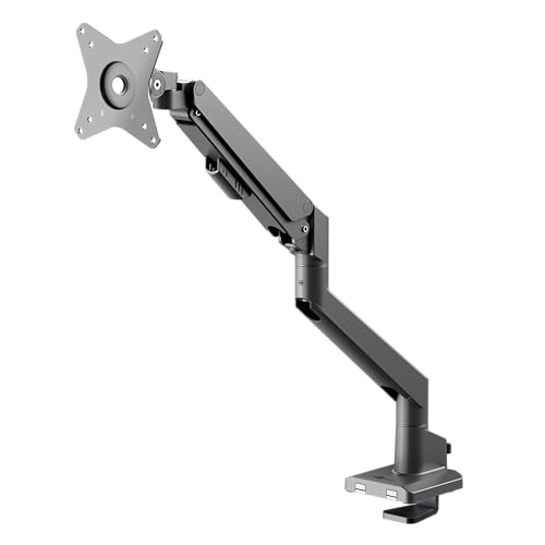 goobay Monitorhalterung mit Gasdruckfeder für Monitore von 17 bis 32 Zoll (43-81 cm), max. 9 kg, einfache Snap-in-Montage der Arme, VESA 75/100mm, schwarz, 70813 von goobay