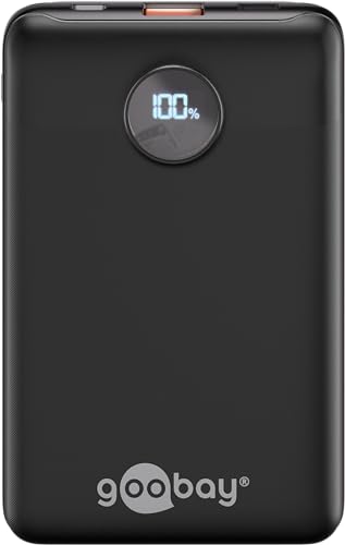 goobay Powerbank kompakt 10.000 mAh, externes Ladegerät, Power Bank geeignet für Smartphone, Kopfhörer, Tablet, Zwei Geräte gleichzeitig Laden/inkl. Ladekabel, Schwarz, 65868 goobay Powerbank kompakt 10.000 mAh, externes Ladegerät, Power Bank geeignet für Smartphone, Kopfhörer, Tablet, Zwei Geräte gleichzeitig Laden/inkl. Ladekabel, Schwarz, 65868 von goobay