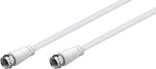 Goobay Sat Antennenkabel (Class A, 85 dB), 2X geschirmt; Sat Antennenkabel (Class A, 85 dB), 2X geschirmt, 1 m, Weiß - F-Stecker > F-Stecker (vollständig geschirmt) von goobay