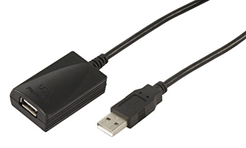 goobay USB – Verlängerungskabel Repeater Kabel, 5 m USB-Kabel schwarz – USB-Kabel (5 m, 5 m, männlich/weiblich, schwarz) von goobay