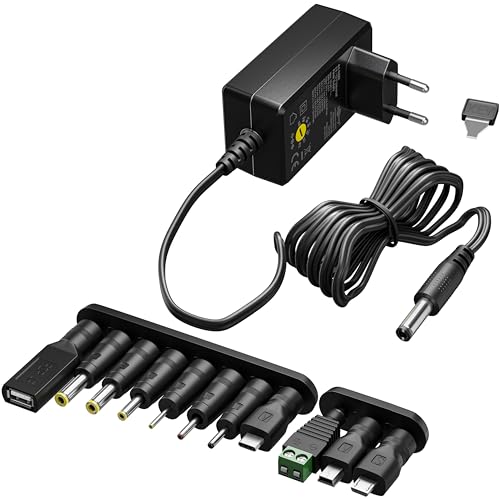 goobay Universal Netzteil 5,5 x 2,1mm DC mit 3 V - 12 V, max. 3,6 W / 1,2 A und 6 weiteren Adaptern von goobay