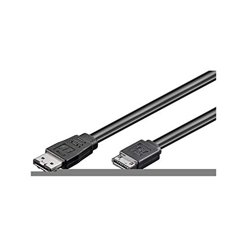 goobay Wentronic HDD S-ATA Kabel 1, 5GBS/3GBS/6GBS (S-ATA L-Type auf eSATA i-Type Stecker) 0, 5m Schwarz von goobay