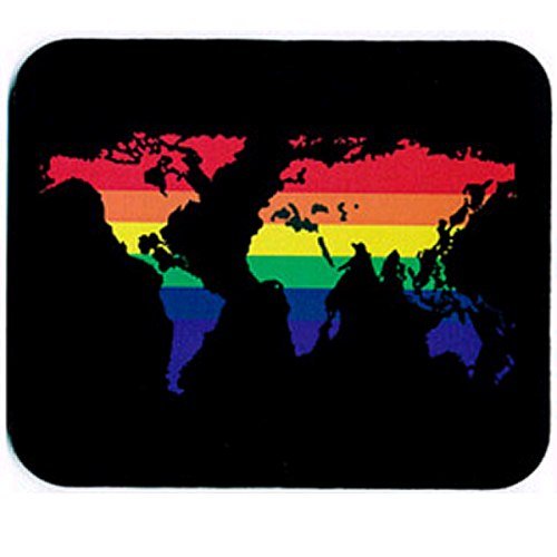 Mousepad Rainbow World / Mauspad Regenbogenwelt GAY / Schwul Rainbowflag, Regenbogenflagge von goodcatch