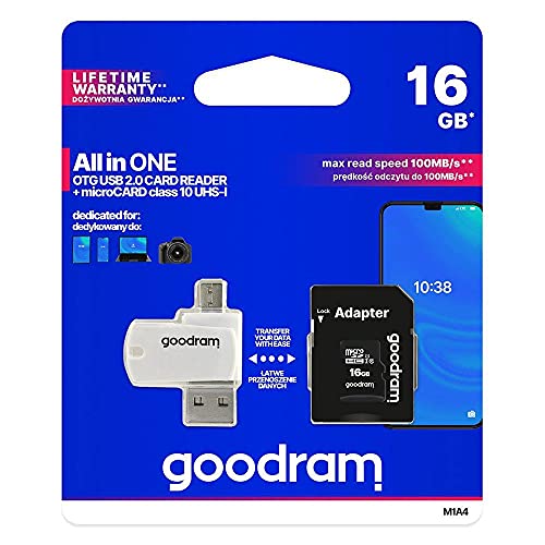 GOODRAM Microsd 16 GB Card Class 10 + Adpter + Card Reader - Blister GOODRAM Microsd 16 GB Card Class 10 + Adpter + Card Reader - Blister von GoodRam