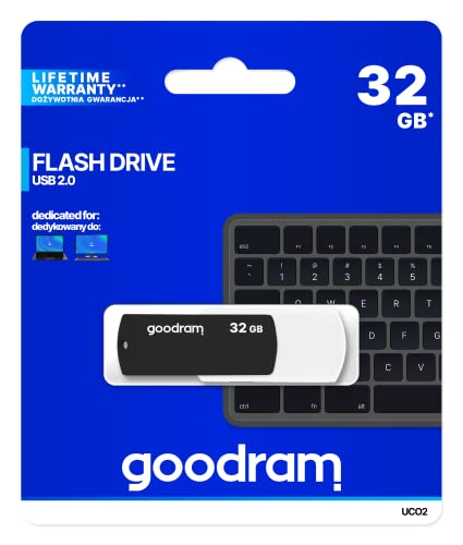 GoodRam uco2 32 GB USB 2.0 Type Black, White USB Flash Drive – USB-Sticks (32 GB, USB 2.0, Type, 20 MB/s, Swivel, Black, White) von goodram
