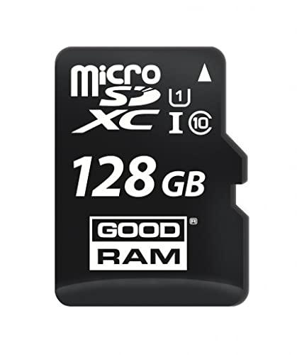 Goodram 128GB M1AA Mikrokarte Hohe Geschwindigkeit Klasse 10 Speicherkarte mit Adapter und UHS-I Schnittstelle Lesegeschwindigkeit bis zu 100 MB/s Schreibgeschwindigkeit ab 10 MB/s 128 GB von GoodRam