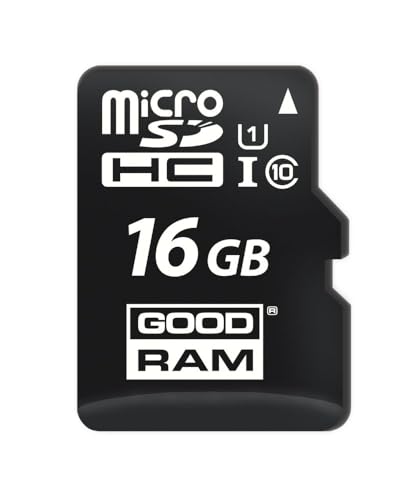 Goodram 16GB M1AA Mikrokarte Hohe Geschwindigkeit Klasse 10 Speicherkarte mit Adapter und UHS-I Schnittstelle Lesegeschwindigkeit bis zu 100 MB/s Schreibgeschwindigkeit ab 10 MB/s 16 GB von GoodRam