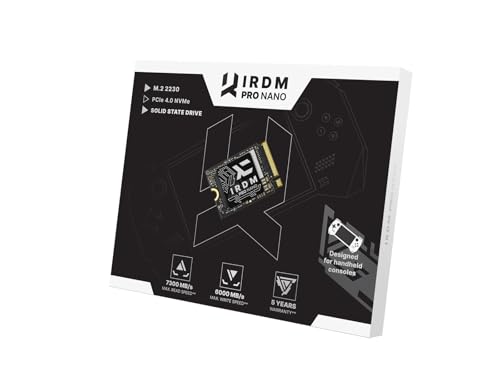 goodram - SSD Platte - Irdm Pro Nano - Interne Festplatte - Hochgeschwindigkeits-PCIe-Gen. 4 x4-Schnittstelle - Kompaktes Format 2230 - für Konsolen, Laptops - 2TB - 7300 MB/s - 6000 MB/s von GoodRam