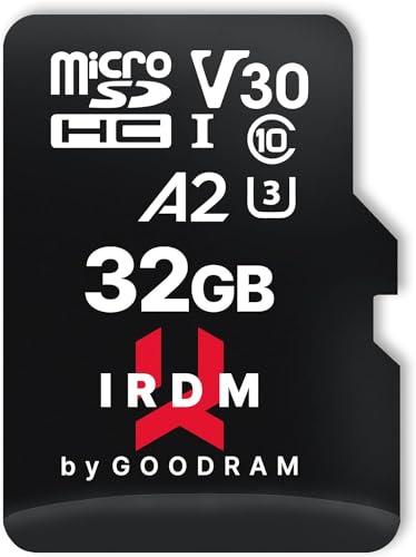 goodram Schnelle Speicherkarte IRDM - SD Karte 32GB M2AA UHS-I U3 A2 V30 Micro SD mit Adapter 170/60MB/s - Hohe Leistung - Schnell und Zuverlässig - Speicherkarte Micro SD von goodram
