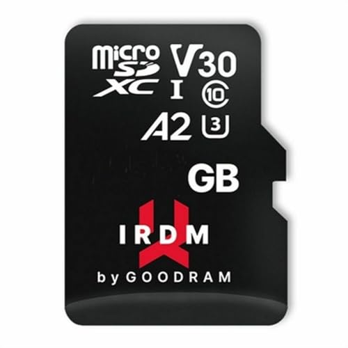 goodram Schnelle Speicherkarte IRDM - SD Karte 64GB M2AA UHS-I U3 A2 V30 Micro SDXC mit Adapter 170/120MB/s - Hohe Leistung - Schnell und Zuverlässig - Speicherkarte Micro SD von GoodRam
