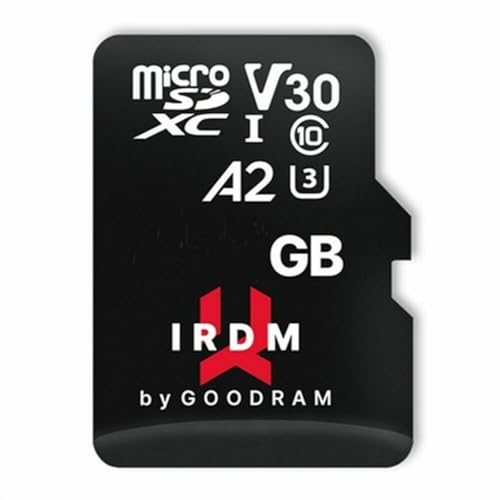 goodram Schnelle Speicherkarte IRDM - SD Karte 64GB M2AA UHS-I U3 A2 V30 Micro SDXC mit Adapter 170/120MB/s - Hohe Leistung - Schnell und Zuverlässig - Speicherkarte Micro SD von goodram