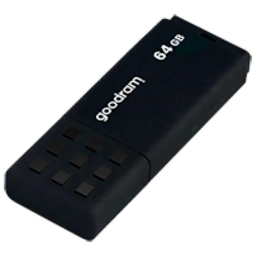 goodram USB-Speicherstick mit 64GB UME3 - USB 3.0 DatenSpeicherung Pen Drive - Lesegeschwindigkeit bis zu 60 MBs - mit Anti Rutsch Memory Stick - USB Flash Laufwerk Schwarz 10,3 x 12,3 x 1,2 cm von GoodRam