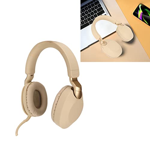 goodstumbler Kabellose Gaming Kopfhörer mit Mikrofon, Bluetooth Fähige Falt PC Headsets mit Mikro, USB C Anschluss, Stereo Dual Kopfhörer für PS 4, X Box One, Smartphones und Mehr (Gold) von goodstumbler