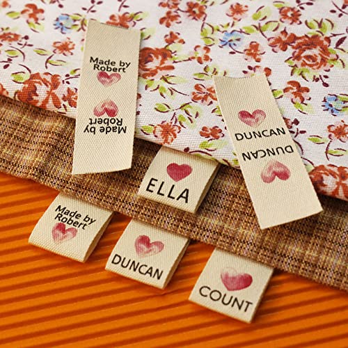 Individuelle Personalisieren Baumwolle Label,Tuch Etiketten Handgemachte Label Falten Tags,Stoff Etiketten Label Personalisiert (In der Hälfte gefaltet,50 pcs) von gors