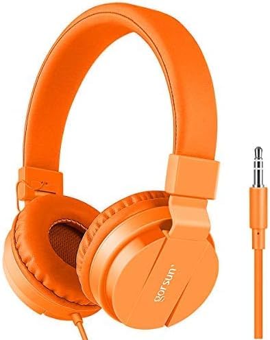 gorsun® Premium Kinderkopfhörer, Faltbare Kopfhörer für Kinder, verstellbare Leicht-Kopfhörer für Jungen und Mädchen- (orange) von gorsun