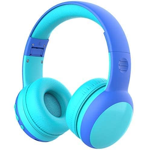 gorsun Kopfhörer für Kinder, Bluetooth Kinderkopfhörer mit 85 dB Lautstärkebegrenzung, Leichte Kinder Kopfhörer mit anpassbarer Kopfband - Blau von gorsun