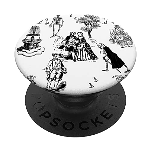 Halloween Rokoko Barock Skelett Toile Schädel PopSockets mit austauschbarem PopGrip von gossip rag
