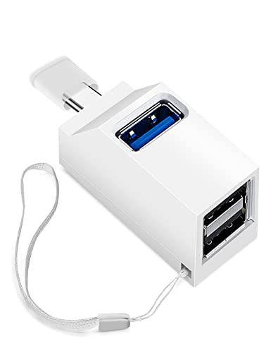 Govalue 3 Port USB C 3.0 + 2.0 Daten-Hub-Anschluss für High-Speed-MacBook, Mac Pro/Mini, iMac, Surface Pro, XPS, Laptop, USB-Stick, Tastatur, Maus, etc. (Weiß Type-C) von govalue