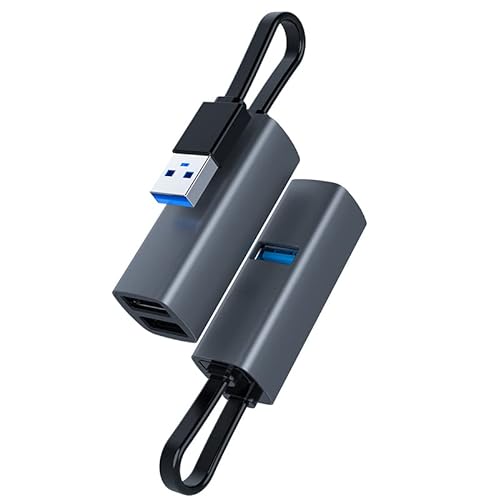 Govalue USB 3.0 Hub, Aluminium 3 Port USB auf USB Hub mit 1 x USB 3.0 + 2 x USB 2.0 Ports für MacBook Pro/Air, iPad Pro, Chromebook, XPS und mehr (grauer USB 3 Port) von govalue