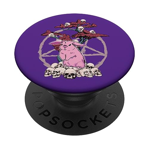 Halloween Gruseliges Kaninchen & Totenköpfe Kawaii Goth PopSockets mit austauschbarem PopGrip von grafikGear