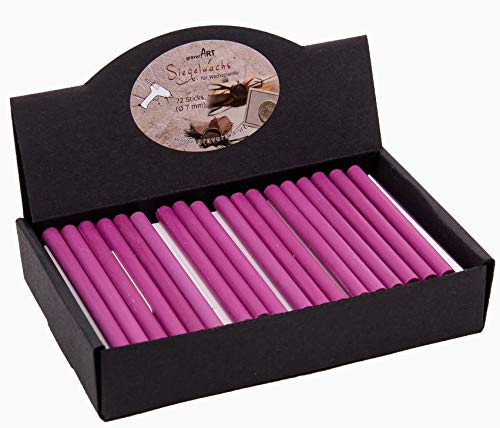 Großpackung 72 Sticks - 7mm Siegelwachs flexibel für Pistole - Magenta von gravurART