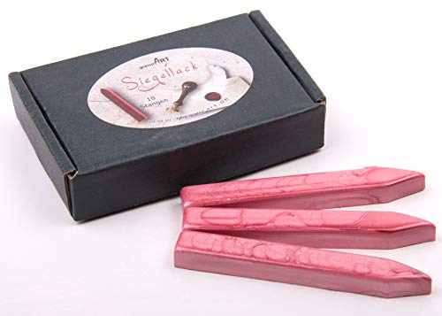 gravurART - Siegellack (brechbar) - 10 Stangen rosa-perl. von gravurART