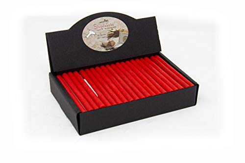 gravurART Siegelwachs Rot für Wachspistole - Einladungen versiegeln mit Stempelwachs für Siegelstempel - 72 Sticks - 7mm von gravurART