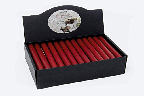 gravurART Siegelwachs flexibel, 11mm Durchmesser für Siegelpistole, Farbe Bordeaux-Rot, 36 Stangen von gravurART