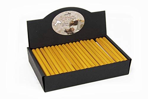 gravurART Siegelwachs flexibel für Pistole - Sonnen-Gold - Siegelwachs für flexible Wachssiegel zur Hochzeit und vielen Anlässen, 72 Sticks - 7mm von gravurART