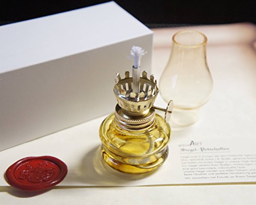 gravurART - kleiner Spiritusbrenner Siegellampe"Yellow" zum Erhitzen von Siegelwachs und Siegellack über einer Flamme von gravurART