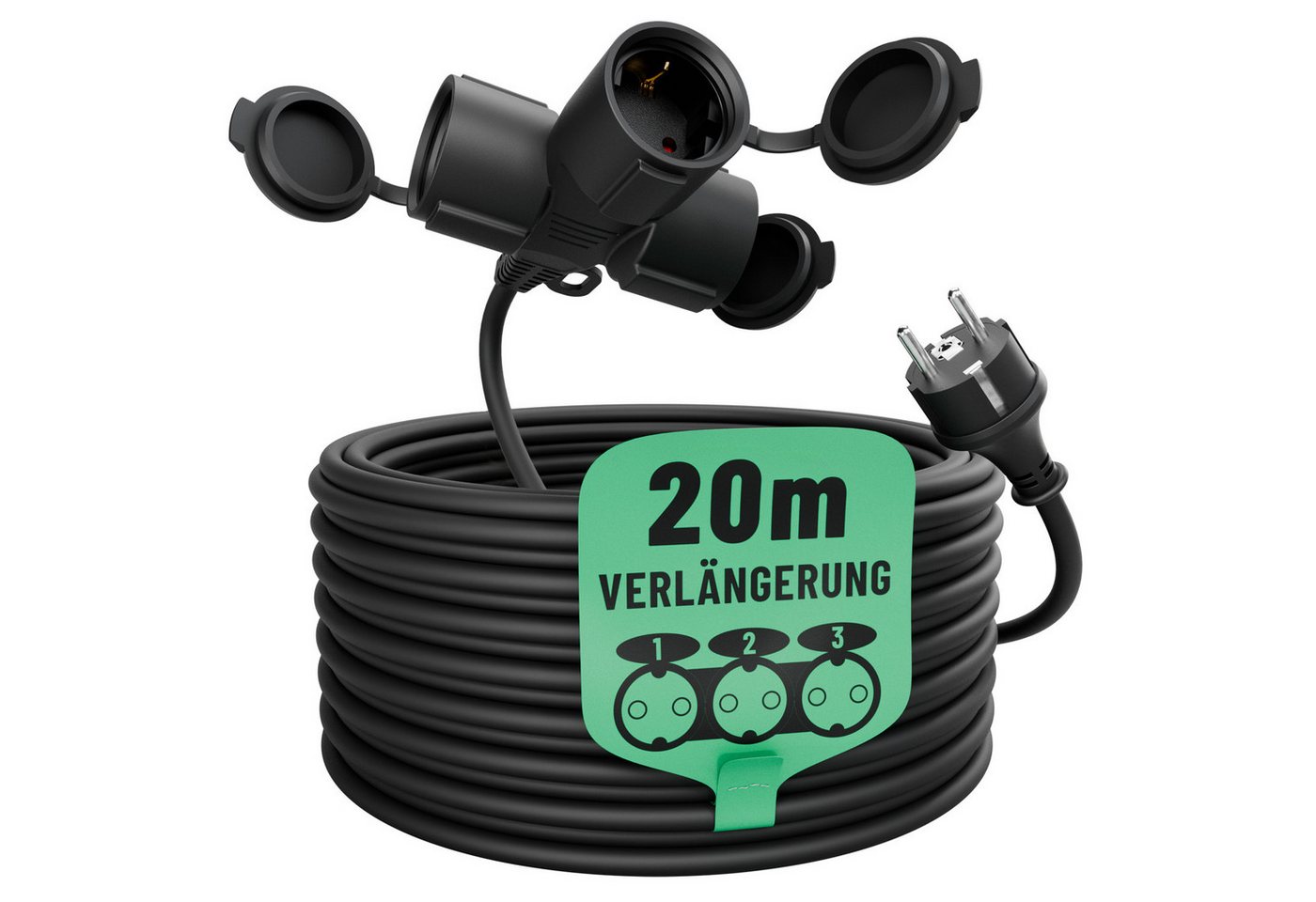 greate. 1x 3fach Verlängerungskabel 20m- wasserdicht IP44 3500 W Verlängerungskabel greate. 1x 3fach Verlängerungskabel 20m- wasserdicht IP44 3500 W Verlängerungskabel von greate.