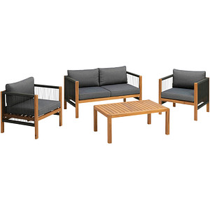 greemotion Sitzgruppe Abaco grau, braun Kunststoff, Holz, 12-teilig von greemotion