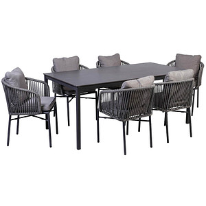 greemotion Sitzgruppe Calgary 1 grau, anthrazit Kunststoff, Metall, 19-teilig von greemotion