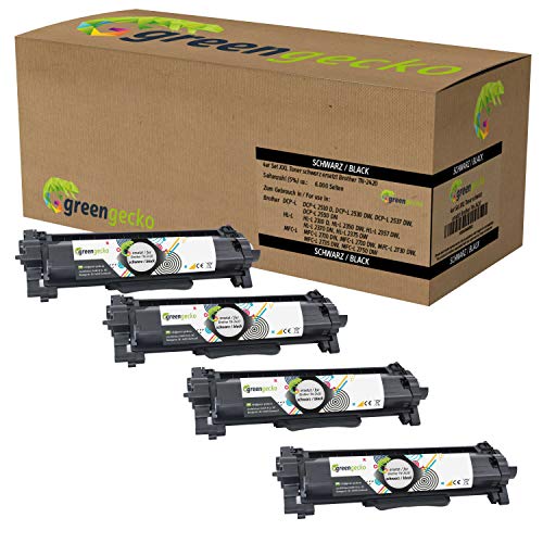 4er Set XXL Toner ersetzt Brother TN 2420 I TN 2410 | Für Brother DCP-L 2530 DW, HL-L 2350 DW, MFC-L 2710 DN, MFC-L 2710 DW, MFC-L 2750 DW | Schwarz, neuester Chip von green gecko